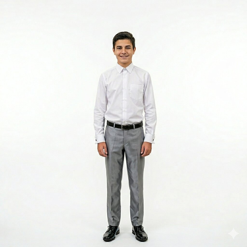 Uniform  White Shirt & Silver Gray Pant