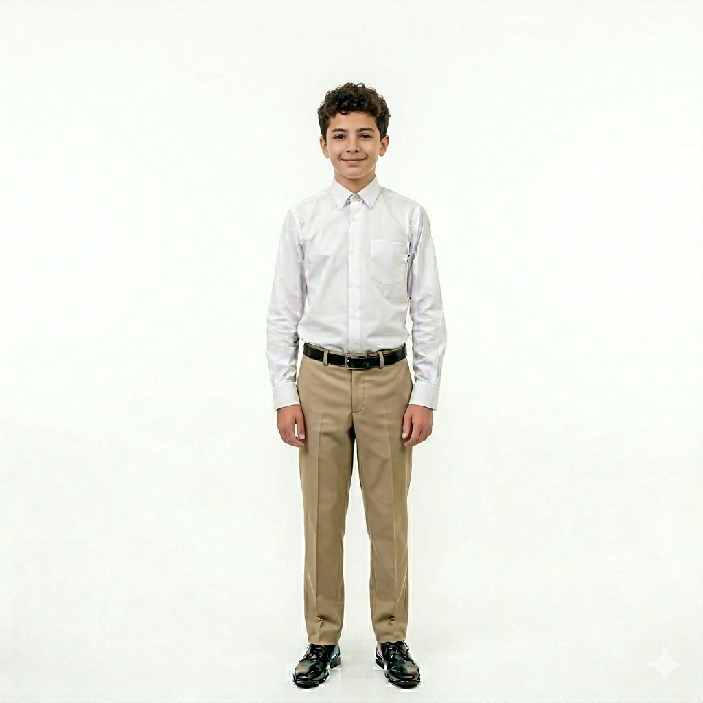 Premium Uniform  White Shirt & khaki Pant