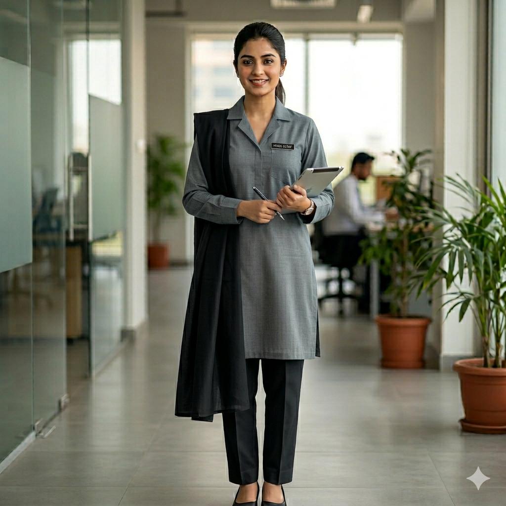 Grey shirt Black Trouser Black dupatta with soft finish wash & wear