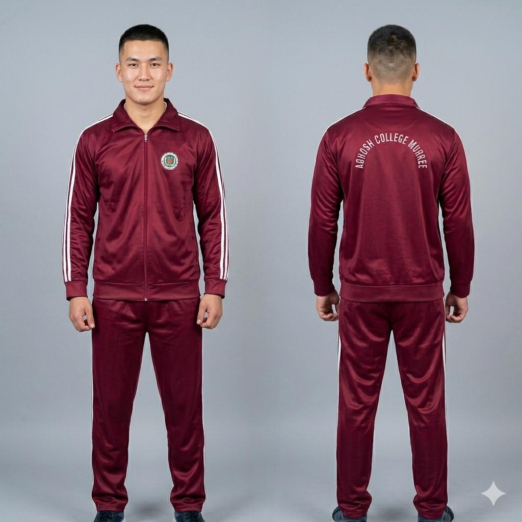Three piece  mehroon Tracksuit Trenda High GSM