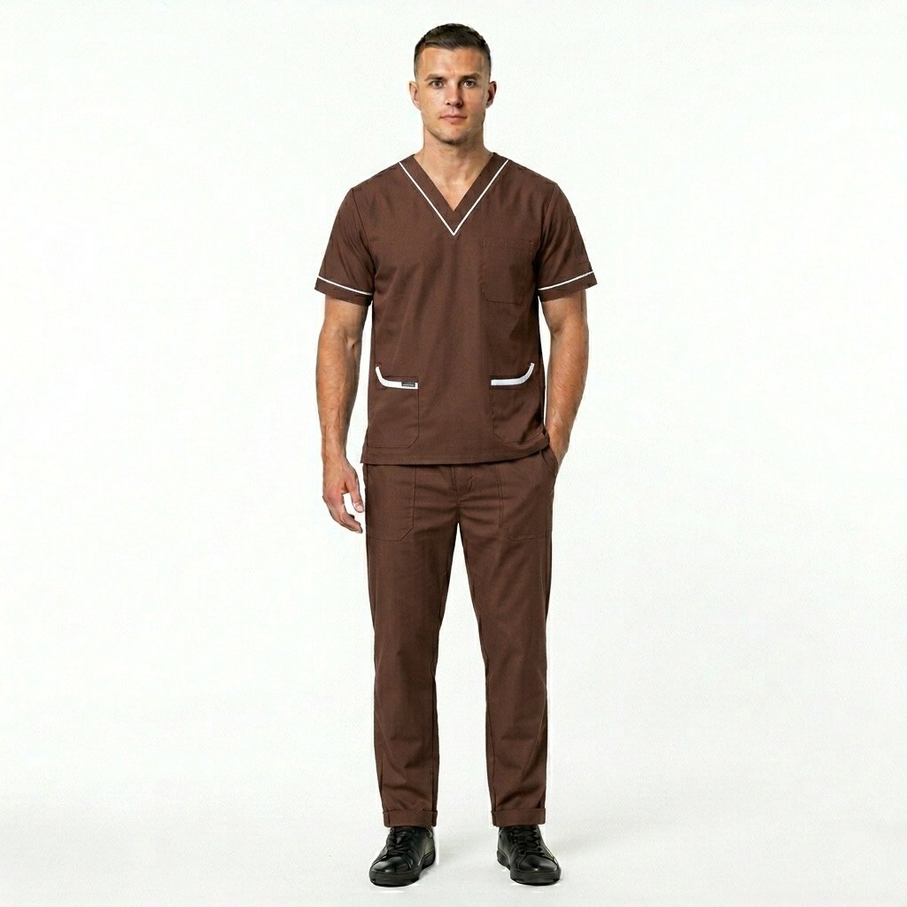 Premium Men's Wash & Wear Scrub Set with Contrast Piping