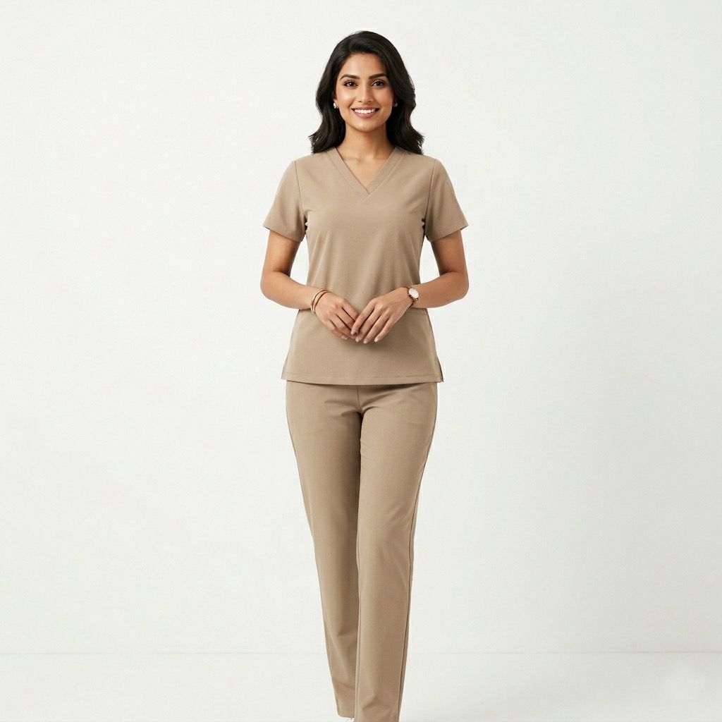 East Flair Women’s Premium V-Neck Medical Scrub Set – Professional Healthcare Uniform