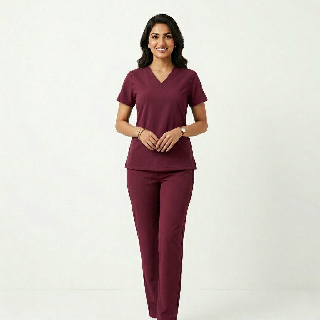 East Flair Women’s Premium V-Neck Medical Scrub Set – Professional Healthcare Uniform