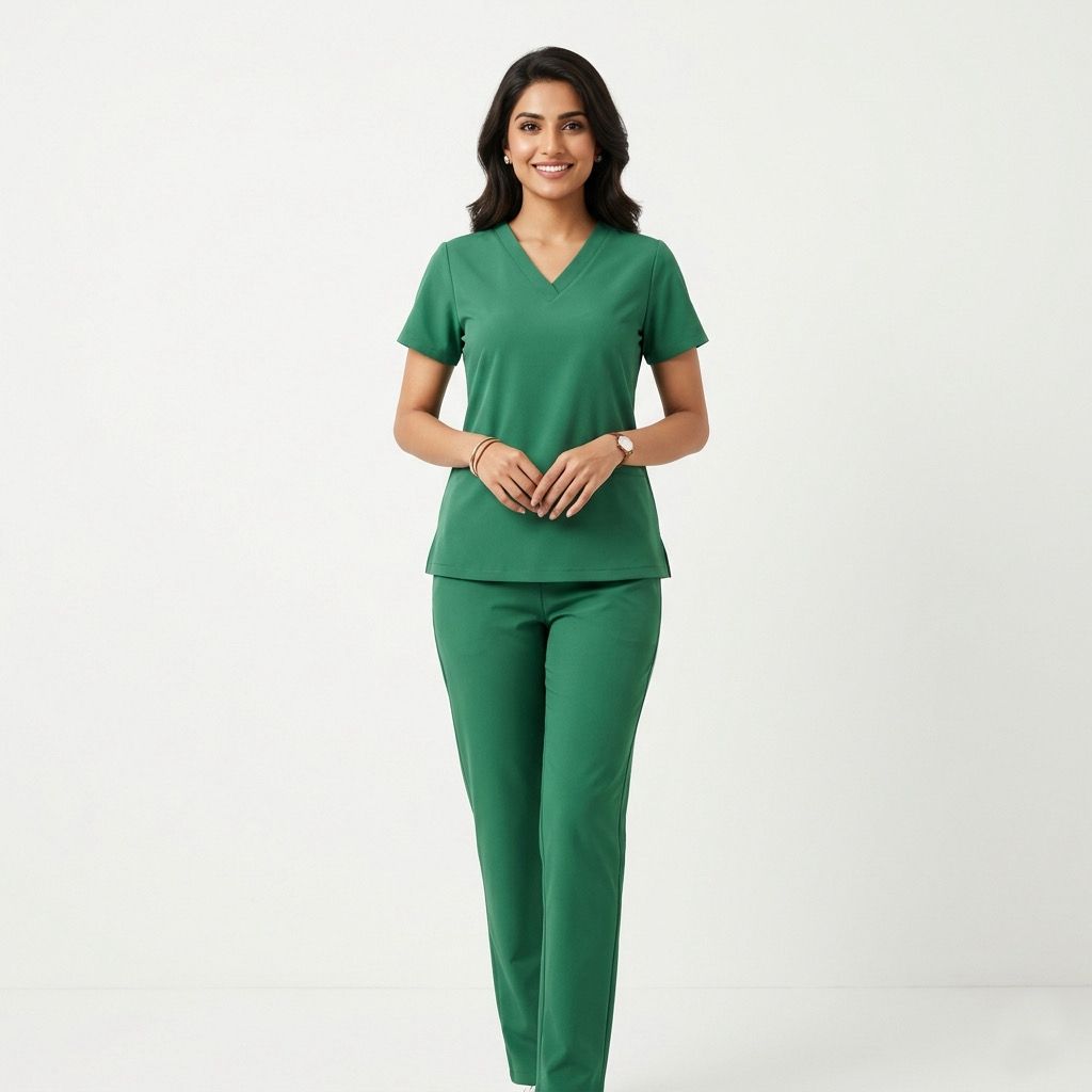 East Flair Women’s Premium V-Neck Medical Scrub Set – Professional Healthcare Uniform