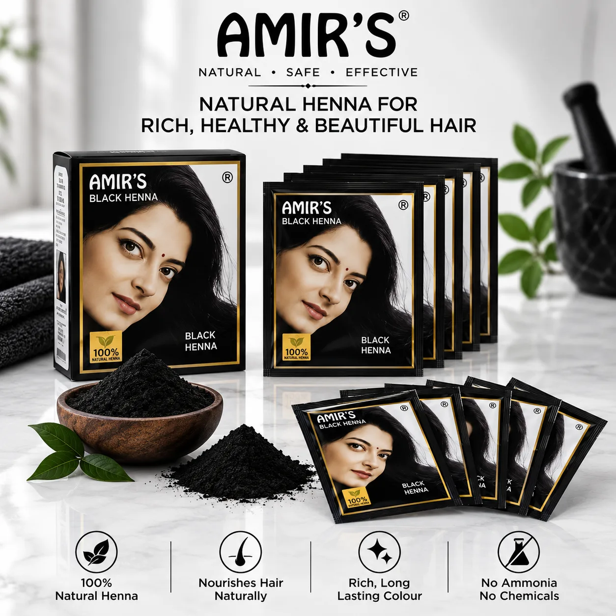 Amir's Black Henna – Natural Shine & Soft Hair Care