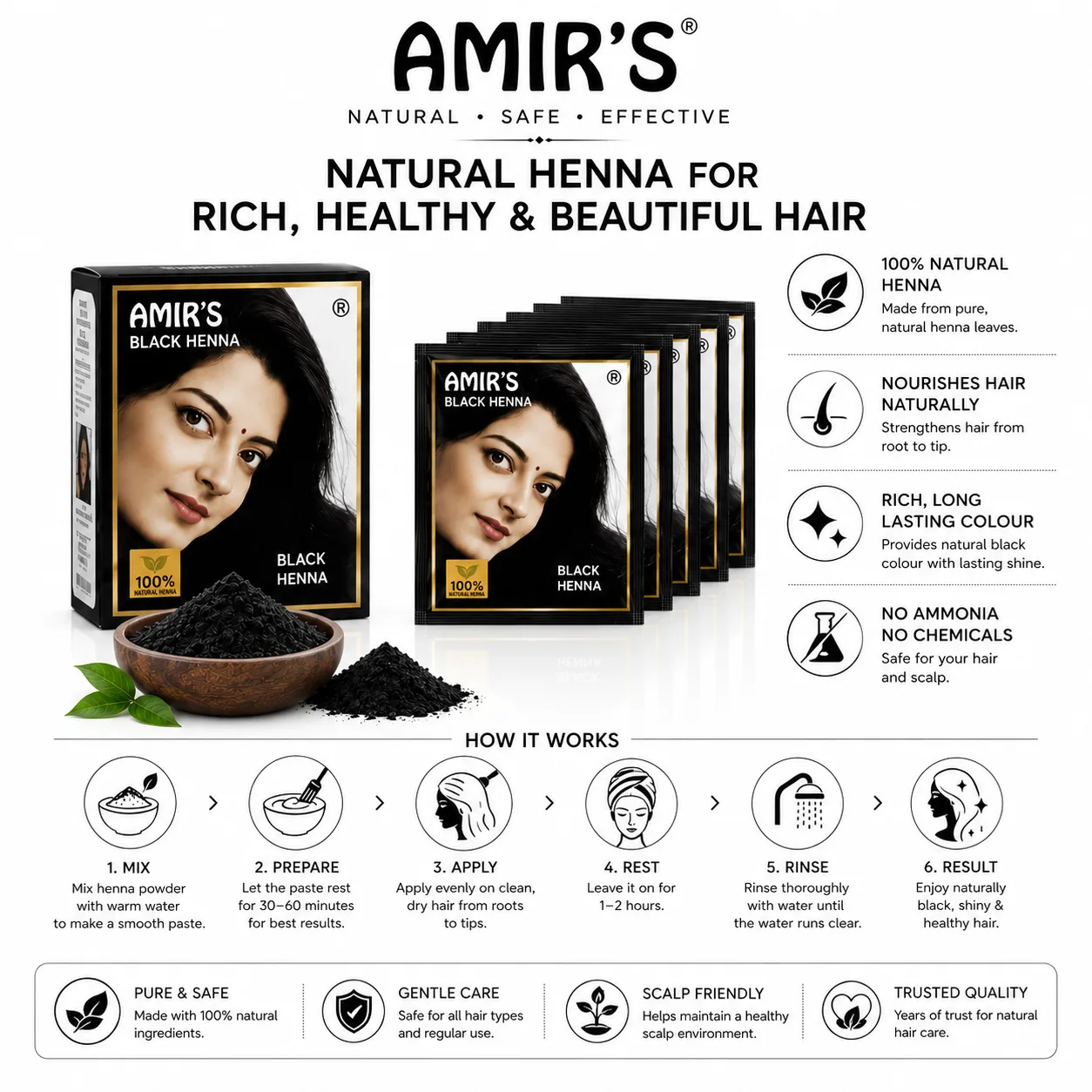 Amir's Black Henna – Natural Shine & Soft Hair Care