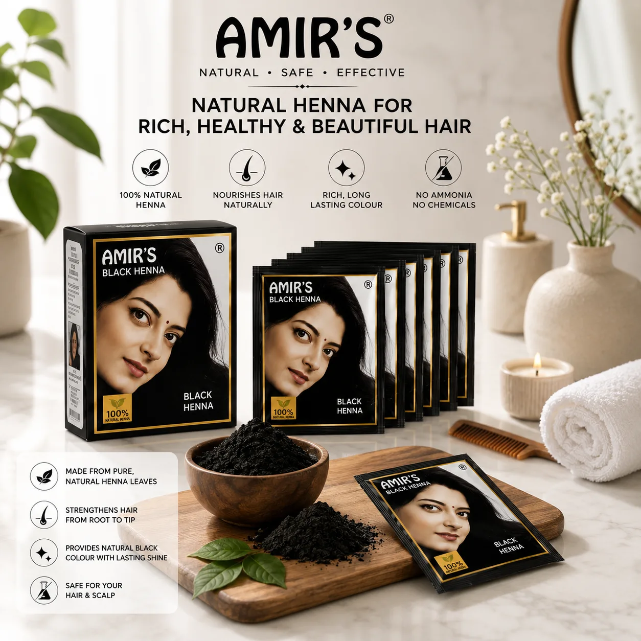 Amir's Black Henna – Natural Shine & Soft Hair Care