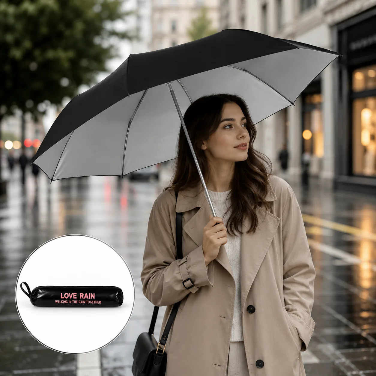 Premium 5-Fold Compact Travel Umbrella – UV & Rain Protection