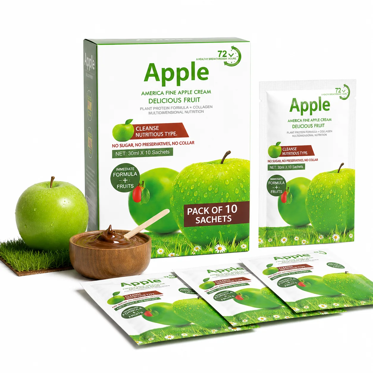 Apple Dark Brown Hair Color 72 – Ammonia Free Hair Dye Sachet 30ml for Men & Women