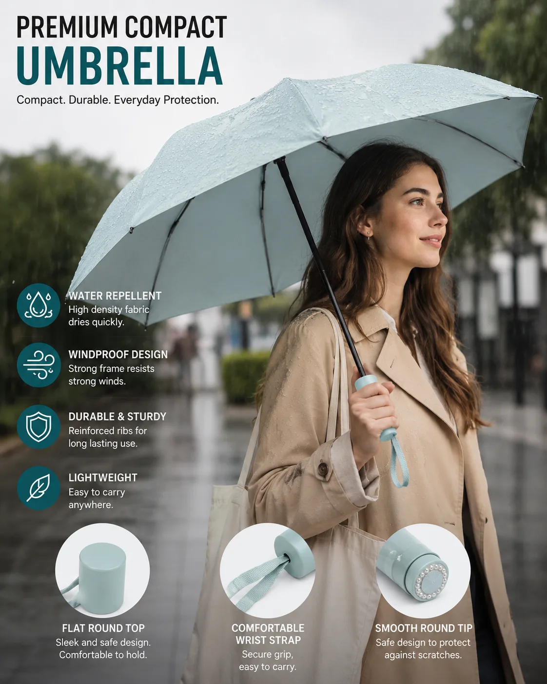 98cm Automatic Open & Close Folding Umbrella – Windproof & Portable