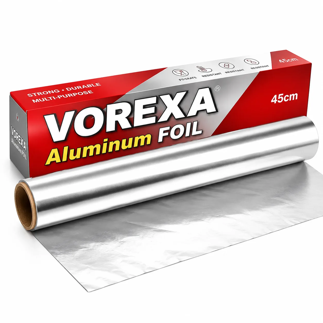VOREXA Aluminum Foil – 45cm × 3 Yards