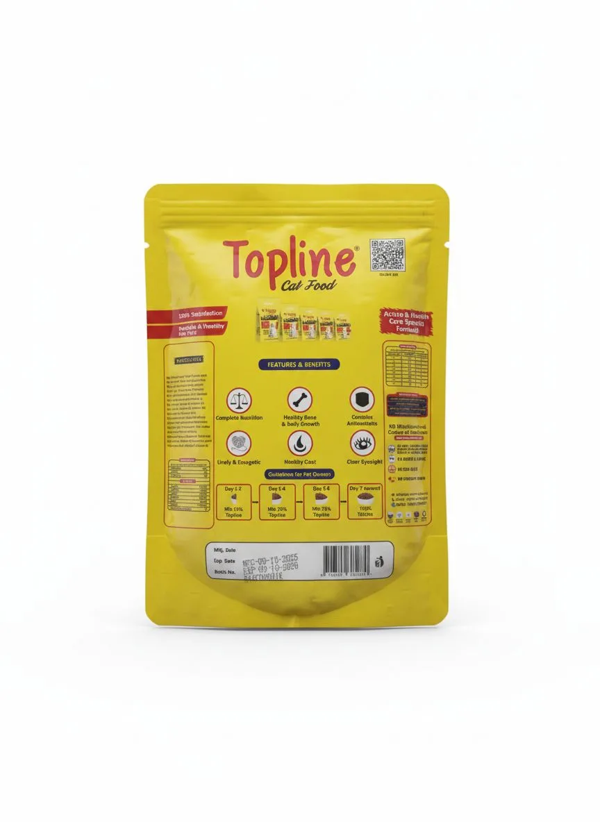 Topline Adult Cat Food – Chicken & Fish High-Protein Formula