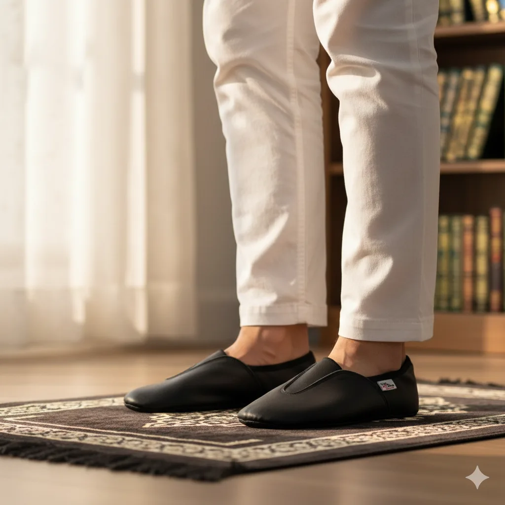VOREXA Halal Cow Leather Khuffain – Half Mozay for Men & Women