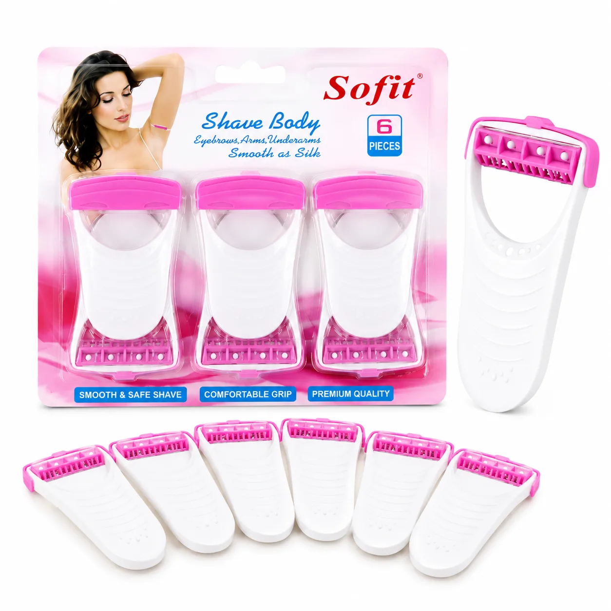 Sofit 6-Piece Body Shaver Set for Women