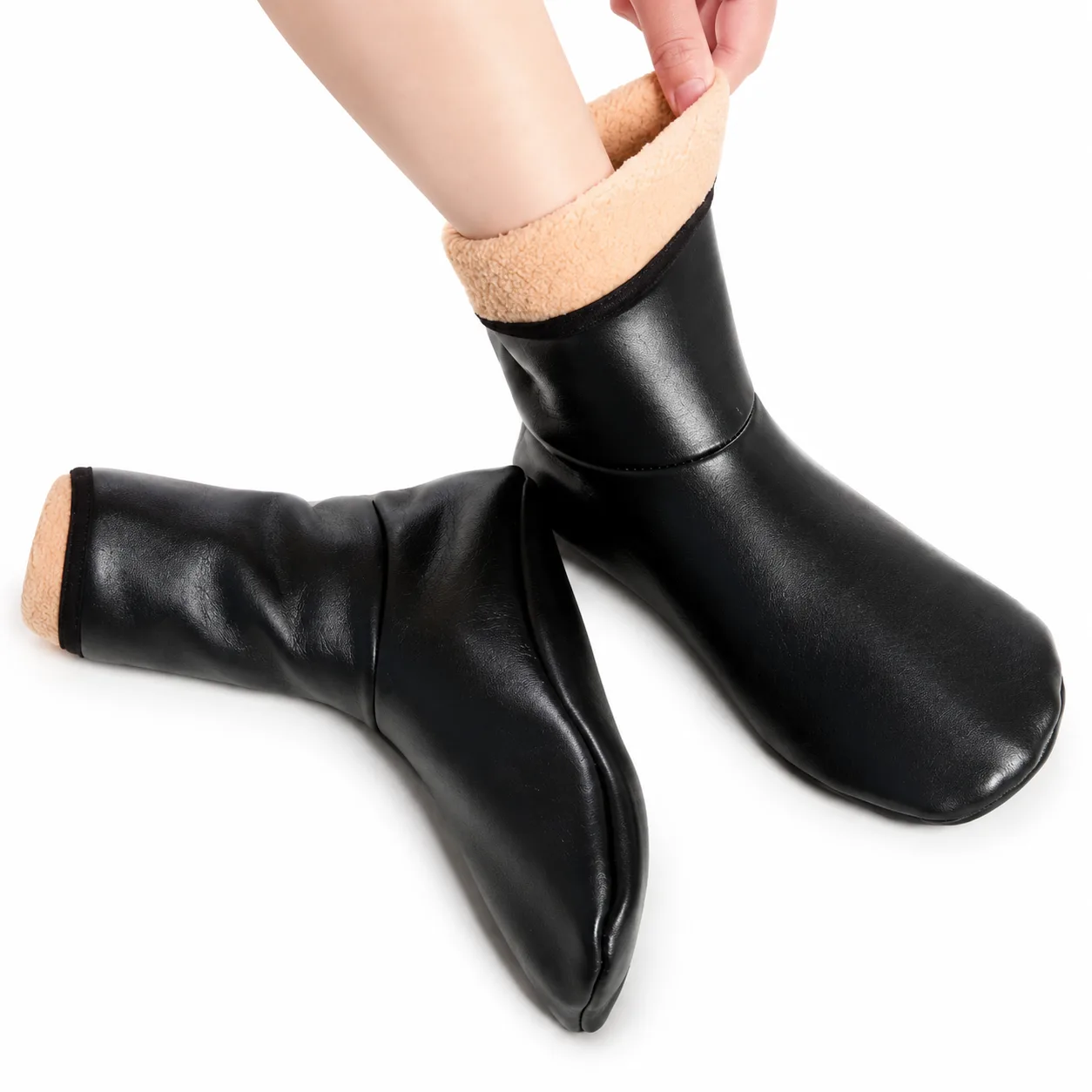 Winter Thermal Warm Waterproof Leather Socks for Men's Women & Girls