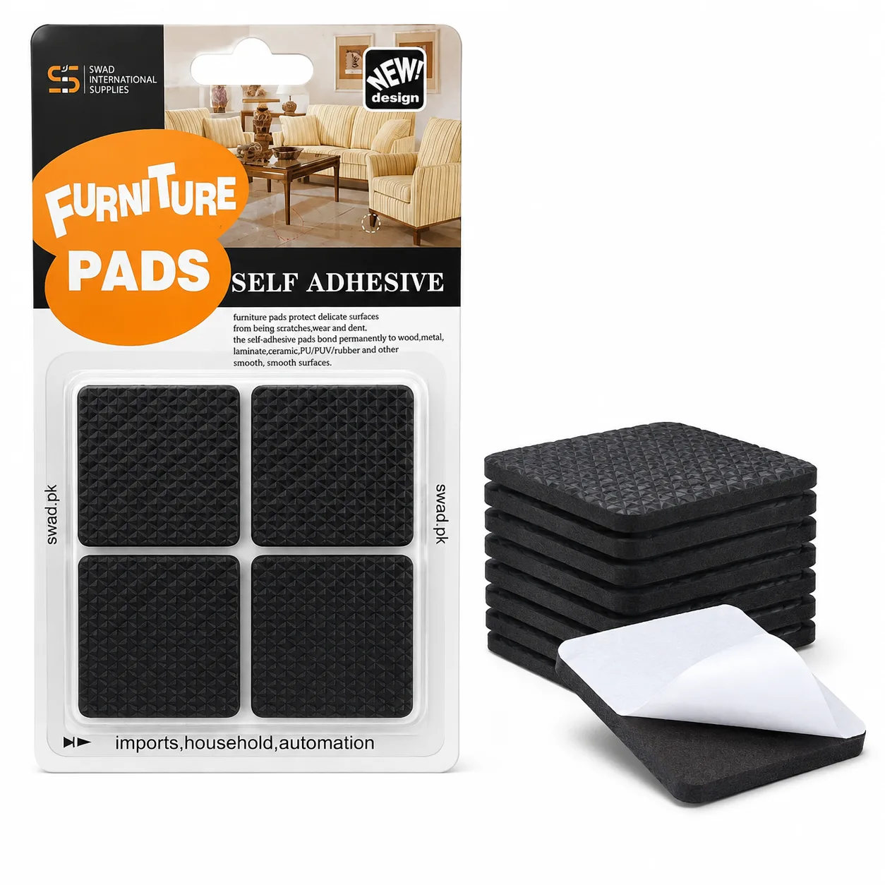 Self-Adhesive Furniture Pads – 8 PCS