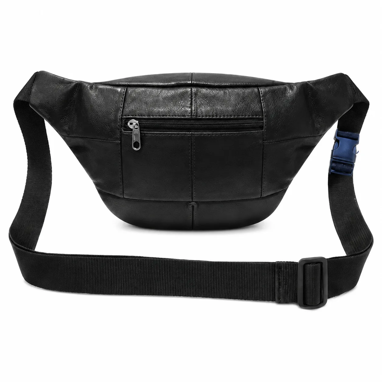 Premium Leather Fanny Pack – 3-Zipper Waist Bag